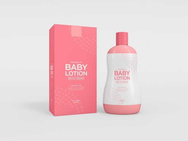 Maquete de embalagem de frasco de loção para bebê