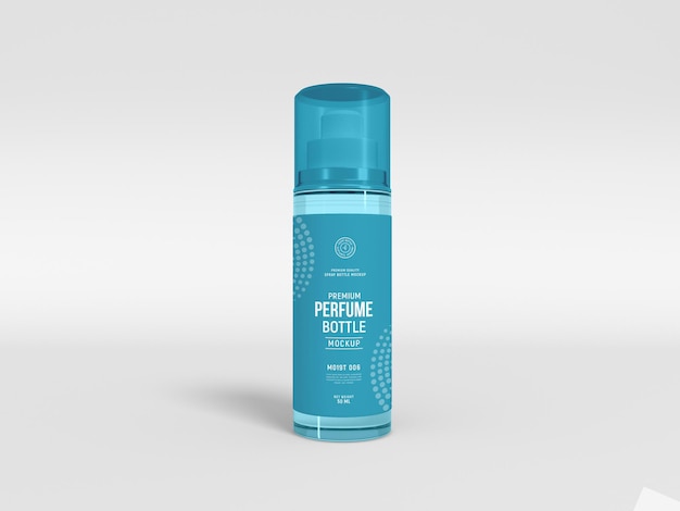 Maquete de embalagem de frasco de perfume transparente