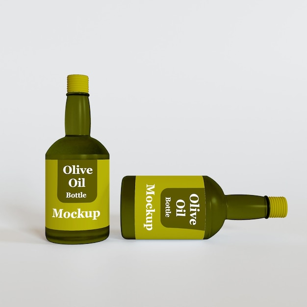 Maquete de embalagem de garrafa de azeite de oliva