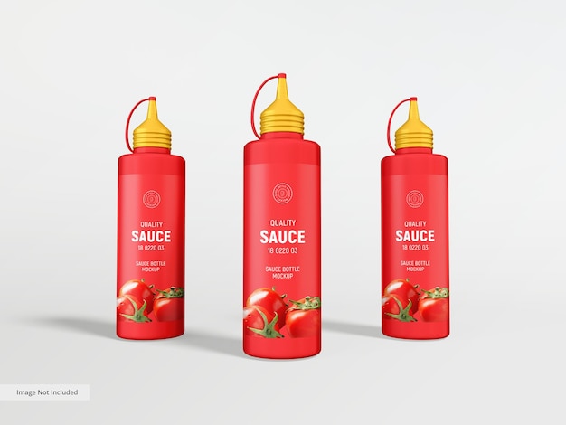 Maquete de embalagem de garrafa de ketchup de molho squeeze de plástico