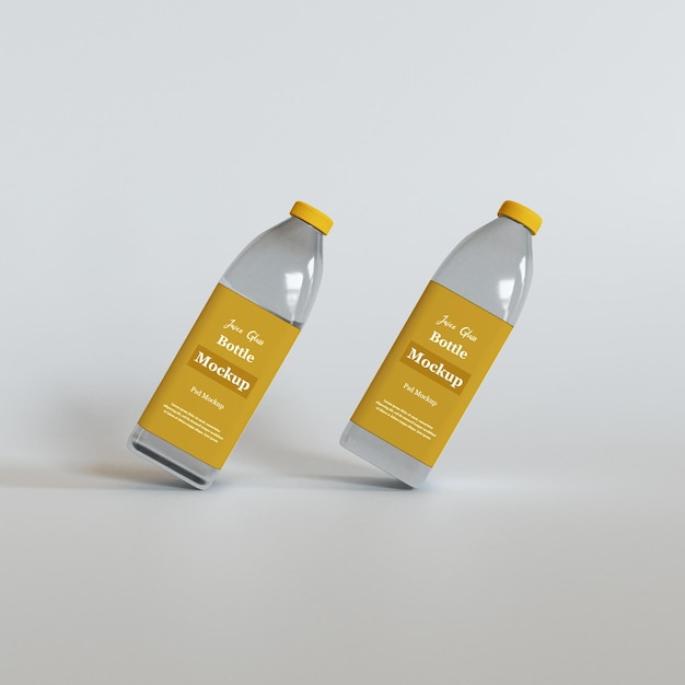 Maquete de embalagem de garrafa de suco de vidro