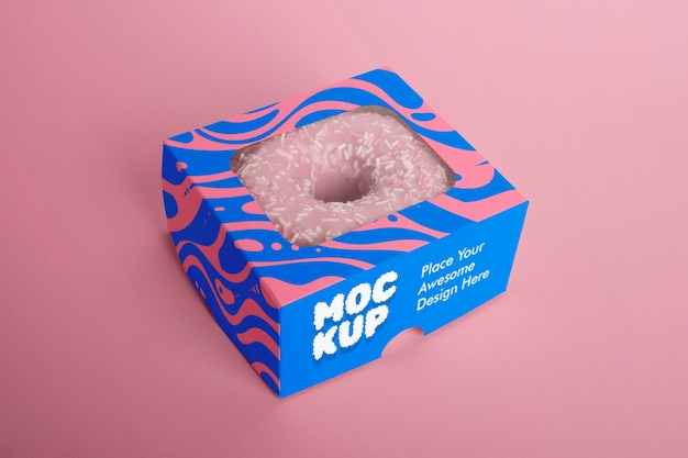 Maquete de embalagem de padaria de donuts