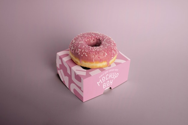 Maquete de embalagem de padaria de donuts