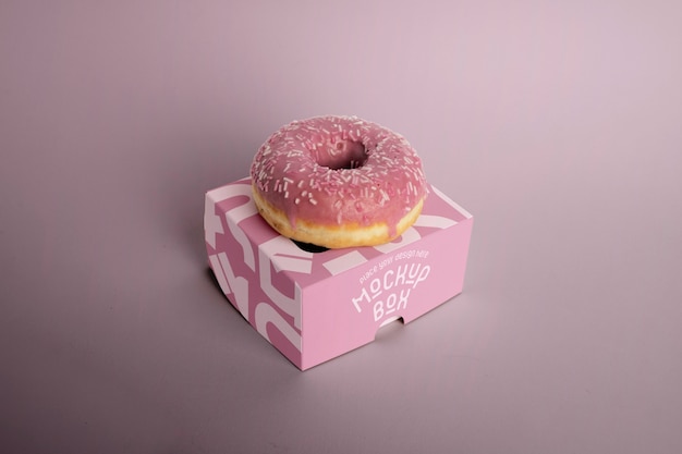 PSD maquete de embalagem de padaria de donuts