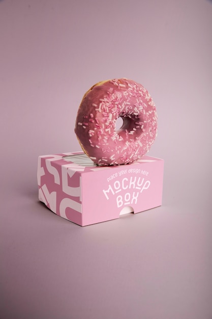 Maquete de embalagem de padaria de donuts