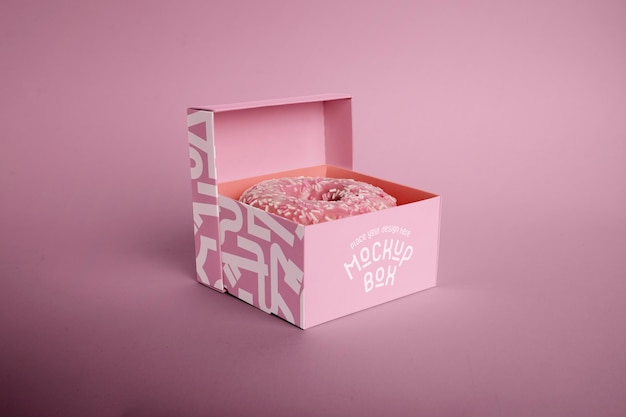 PSD maquete de embalagem de padaria de donuts