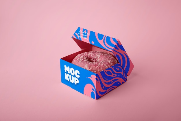 PSD maquete de embalagem de padaria de donuts