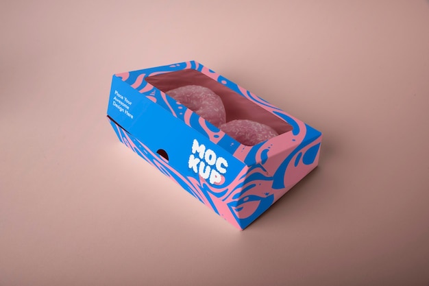 Maquete de embalagem de padaria de donuts