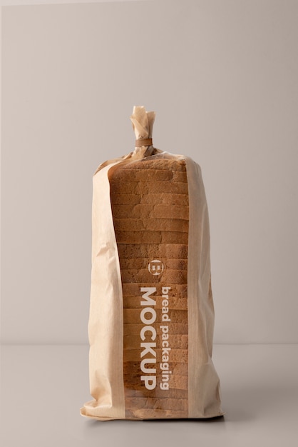 Maquete de embalagem de pão biológico minimalista
