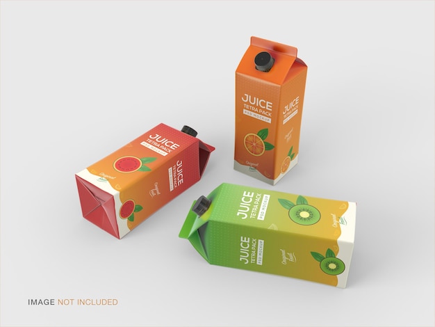 Maquete de embalagem de papelão de papel de suco Tetra