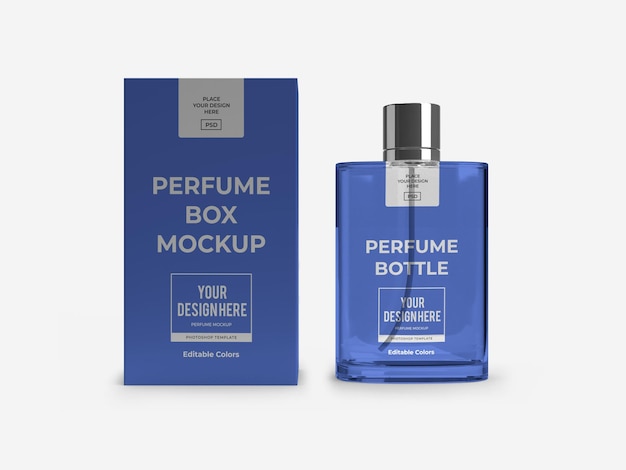 Maquete de embalagem de perfume isolado