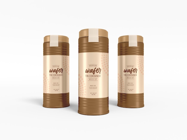 Maquete de embalagem de recipiente de lata de wafer