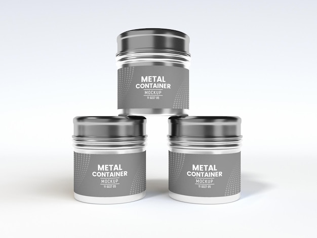 Maquete de Embalagem de Recipiente de Metal
