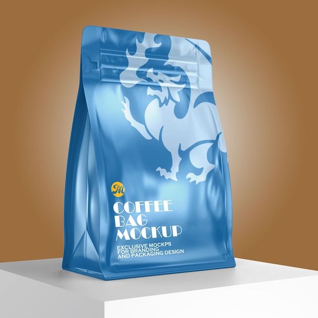 Maquete de embalagem de saco de café