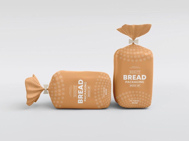 PSD maquete de embalagem de saco de pão
