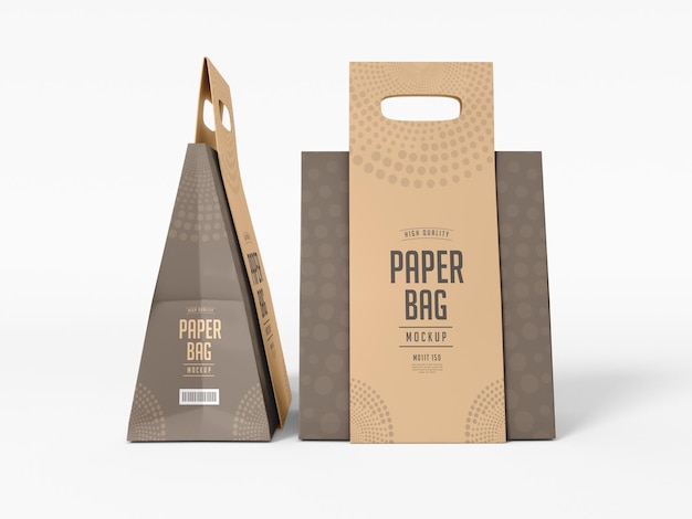 Maquete de embalagem de saco de papel
