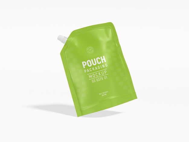 Maquete de embalagem de suco com bico de plástico brilhante stand up