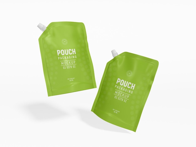 Maquete de embalagem de suco com bico de plástico brilhante stand up