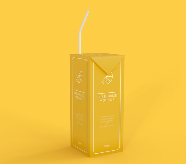 Maquete de embalagem de suco