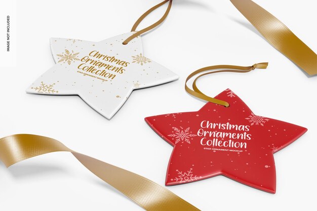 Maquete de enfeites de estrela de Natal, perspectiva