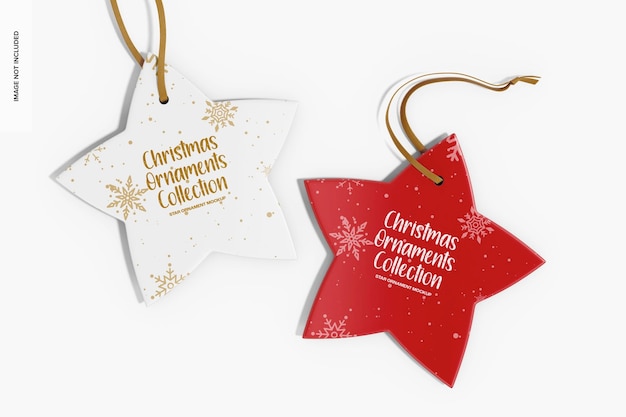 Maquete de enfeites de estrela de Natal, vista superior