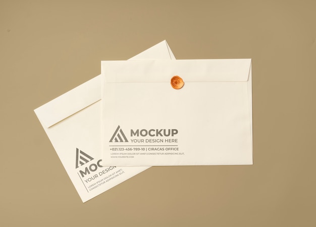 Maquete de envelope a4 minimalista