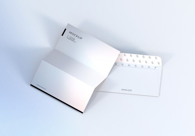 Maquete de envelope e papel timbrado