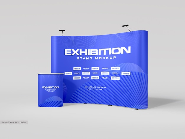 Maquete de estande de exposição e publicidade