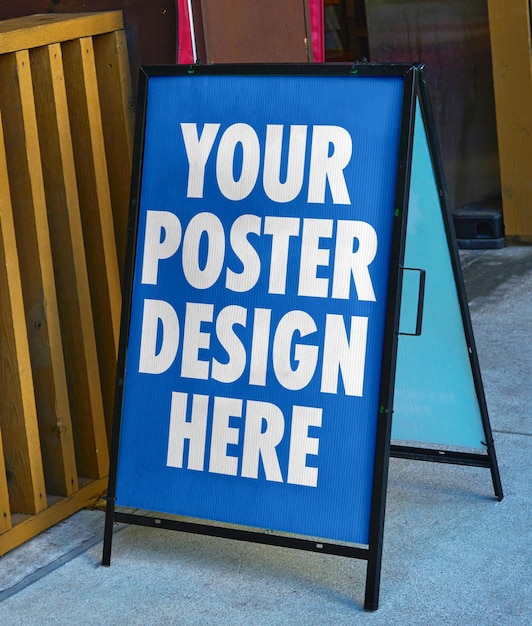 PSD maquete de estande de publicidade, maquete de estande de cartaz de banner