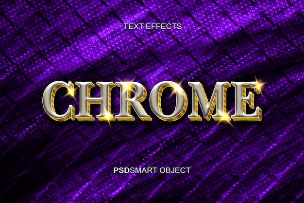 Maquete de estilo de texto 3D de ouro cromado de luxo