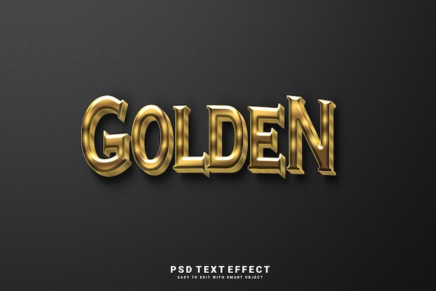Maquete de estilo de texto 3D de ouro na moda de luxo