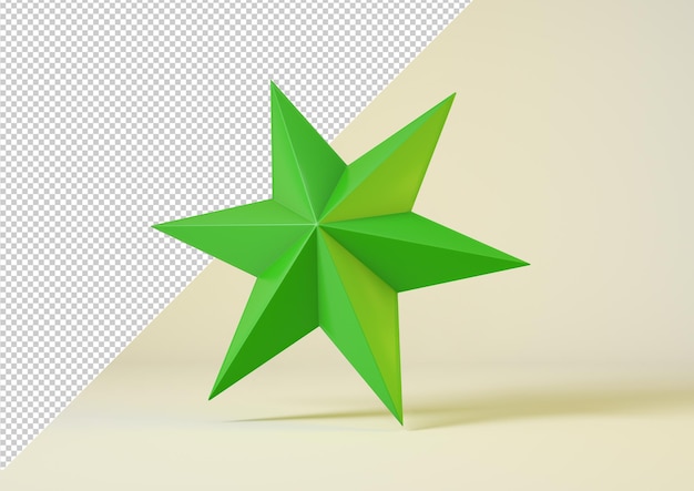 Maquete de estrela de natal verde