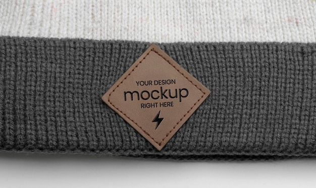 Maquete de etiqueta de chapéu de lã