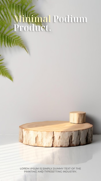 maquete de exibição de produto de palco de pódio elegante e natural de verão para apresentação de produto