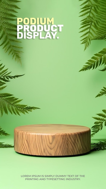 maquete de exibição de produto de palco de pódio elegante e natural de verão para apresentação de produto