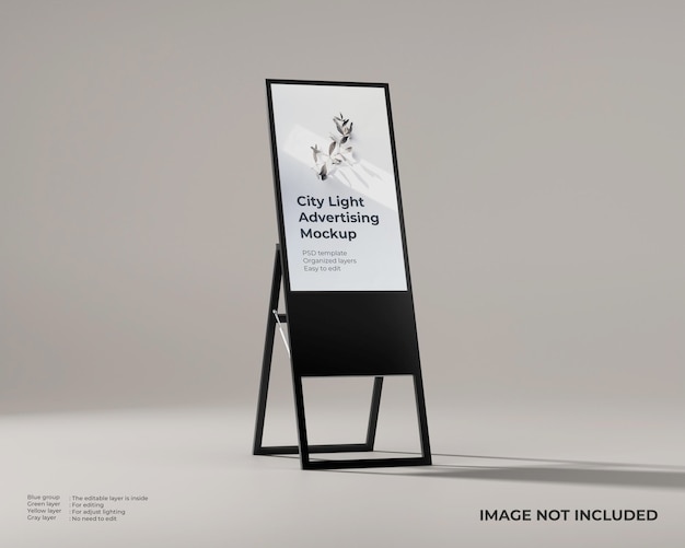 Maquete de exibição de publicidade em pé dobrável