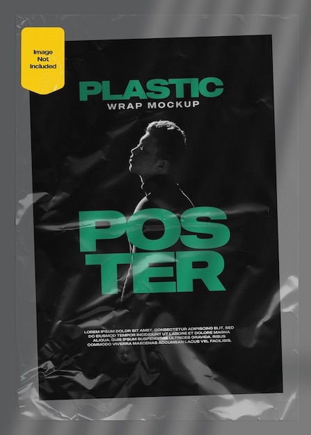 Maquete de filme plástico para design de pôster modelo PSD 31