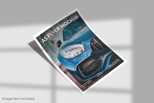 Maquete de flyer A5 com sombra