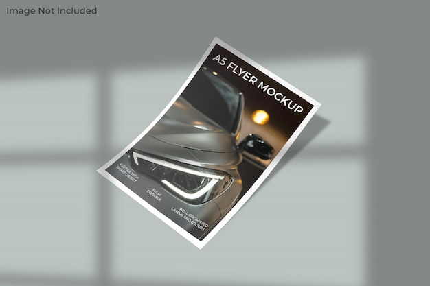 Maquete de flyer A5 com sombra