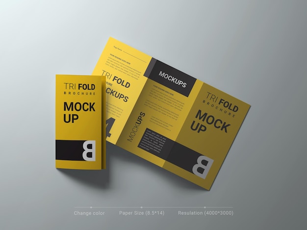Maquete de folhetos trifold