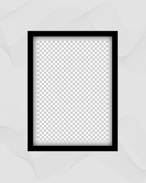 maquete de foto de moldura preta transparente