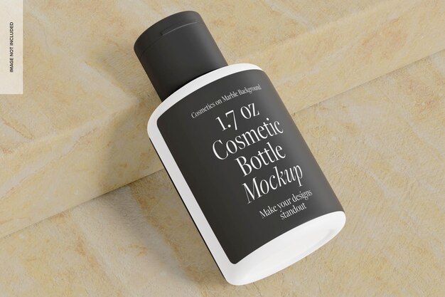 Maquete de frasco cosmético de 1,7 onças, inclinada
