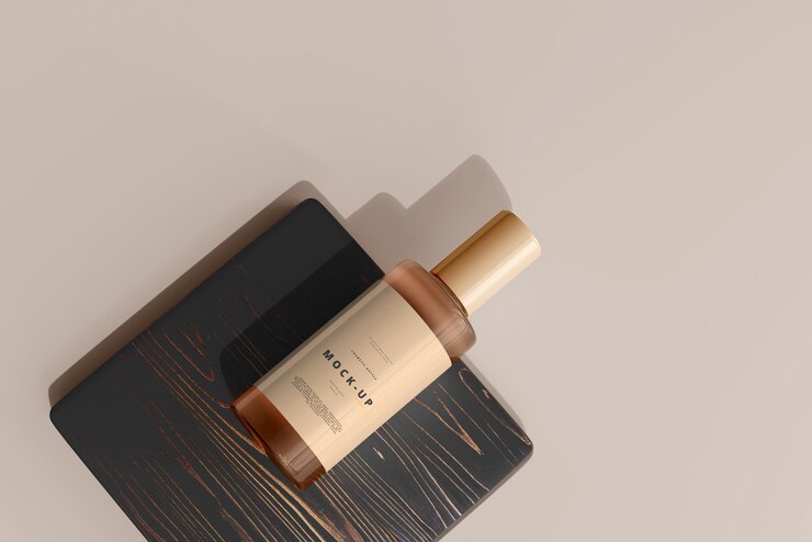 Maquete de frasco cosmético de vidro