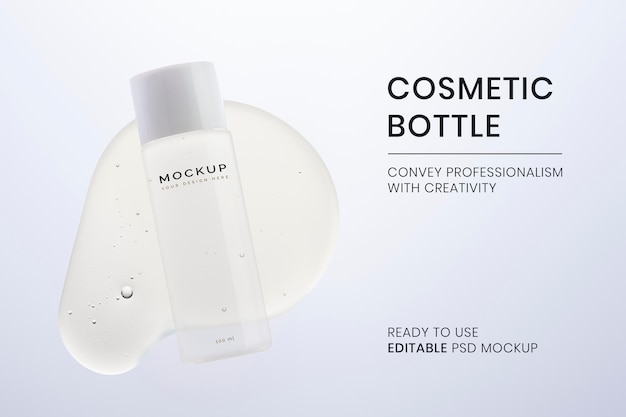 Maquete de frasco cosmético psd pronto para usar embalagem de cuidados com a pele