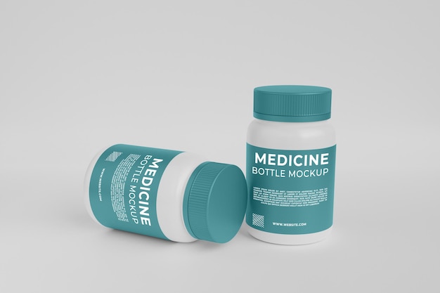 Maquete de frasco de comprimidos para cuidados de saúde de medicamentos