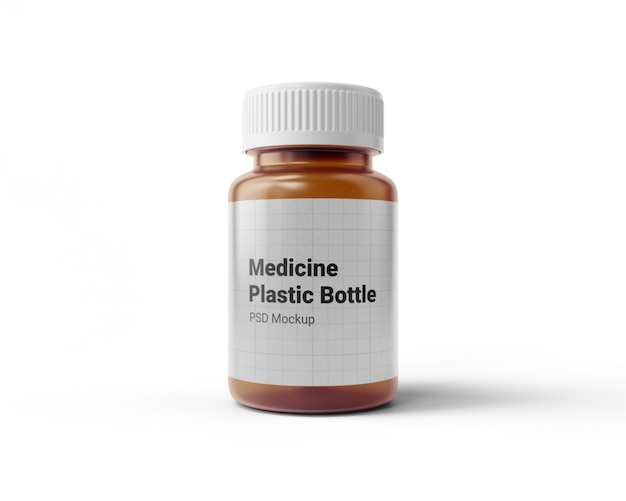 Maquete de frasco de plástico de remédio