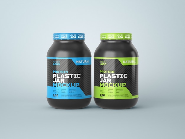 Maquete de frasco de plástico de suplemento alimentar