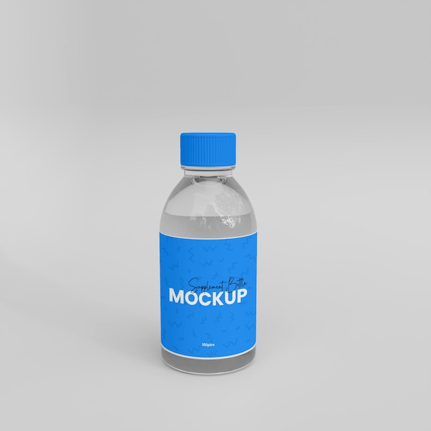 Maquete de frasco de remédio de suplemento de vidro 3D