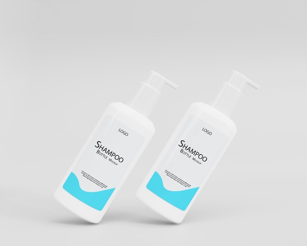 Maquete de frasco de shampoo 3d realista