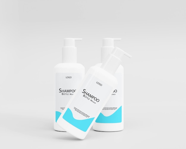 PSD maquete de frasco de shampoo 3d realista